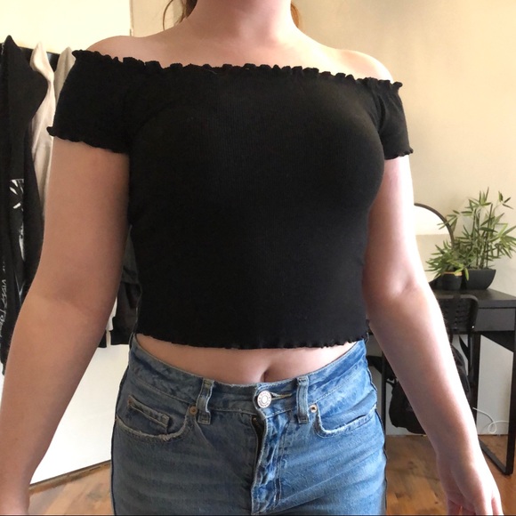 Garage «Off the shoulder» black top - Picture 2 of 3